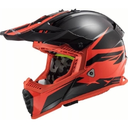 Slika Motocross kaciga LS2 Fast Evo Roar MX437 crna crvena