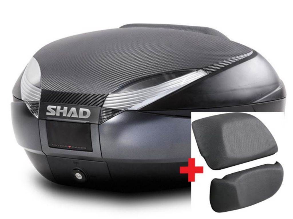 Slika Kofer za motor SHAD SH48 Dark Grey s naslonom 48 L karbon