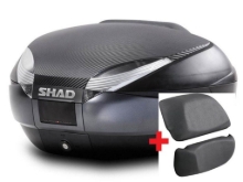 Slika Kovček za motor SHAD SH48 Dark Grey z naslonom (48 L), karbon