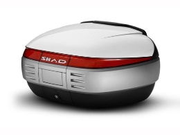 Moto kovček SHAD SH50 z integriranim naslonom (50 L+), bel/črn