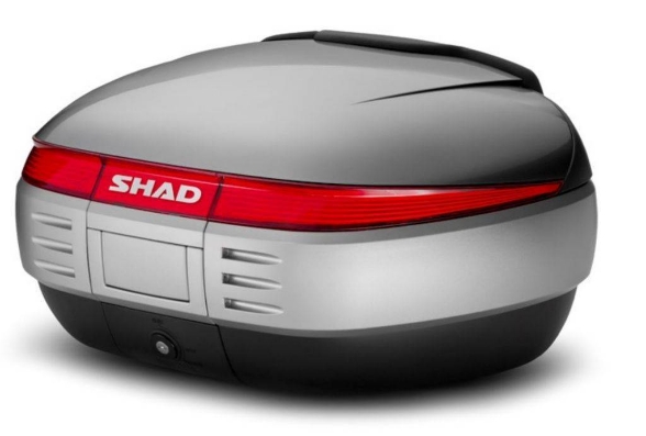 Slika Kofer za motor SHAD SH50 s integriranim naslonom 50 L crna srebrna