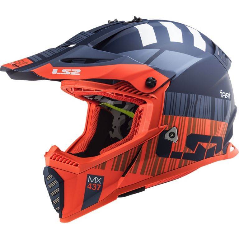 Slika Motocross kaciga LS2 Fast Evo Xcode MX437 narančasta plava