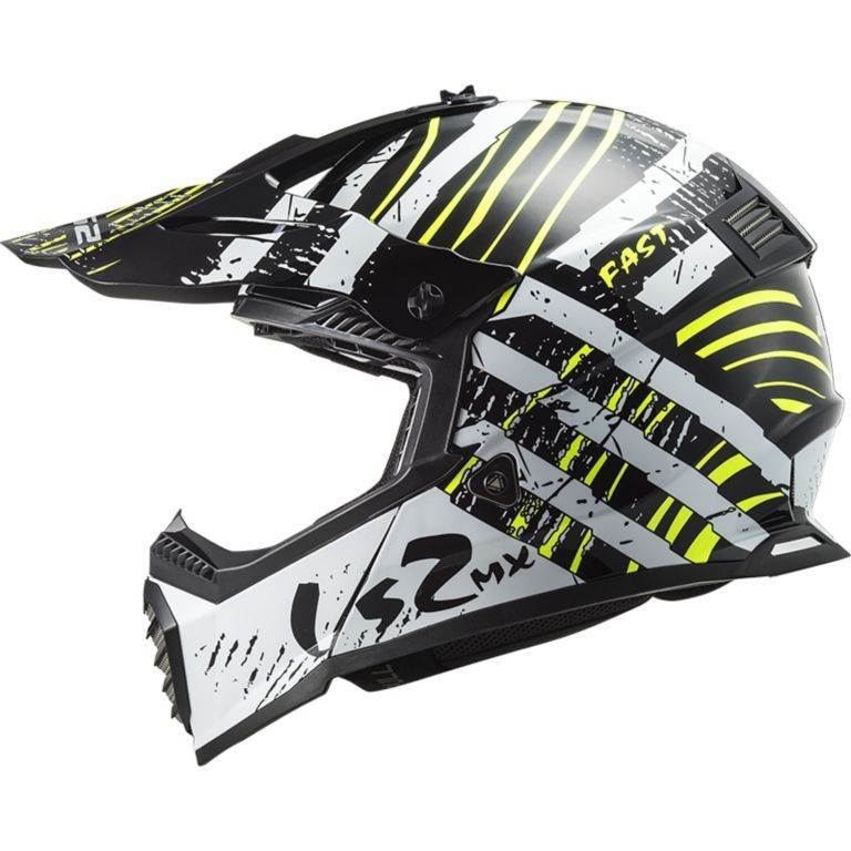 Slika Motocross kaciga LS2 Fast Evo Verve MX437 crna bijela