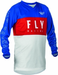 Slika Kros majica dječja FLY MX F-16 bijela plava crvena