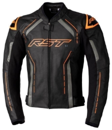 Slika Motorisička kožna jakna RST S1 crna narančasta