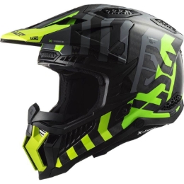 Slika Karbonska motocross kaciga LS2 X-Force carbon Barrier (MX703), žuta/zelena