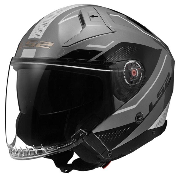Slika Jet kaciga za skuter LS2 Infinity II Veyron (OF603), siva/crna