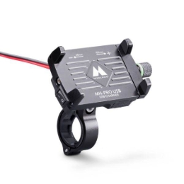 Slika Aluminijski nosač mobitela za motor s USB punjačem Midland MH-Pro USB