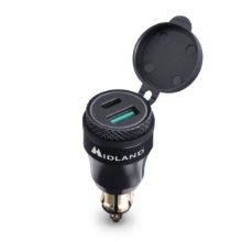 Slika Univerzalni dvojni polnilec telefona Midland MP-DIN USB-A/C (12/24 V)