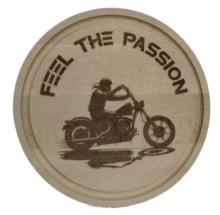 Slika Okrasna lesena deska FEEL THE PASSION (premer 24 cm)