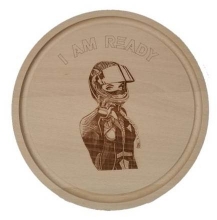 Slika Okrasna lesena deska I AM READY (premer 24 cm)