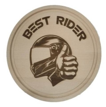 Slika Okrasna lesena deska BEST RIDER (premer 24 cm)