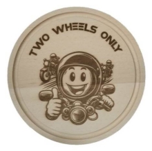Slika Okrasna lesena deska TWO WHEELS ONLY (premer 24 cm)