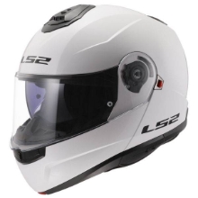 Slika Preklopna čelada za motor LS2 Strobe II Gloss (FF908), bela