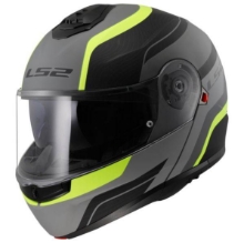 Slika Preklopna čelada za motor LS2 Strobe II Monza (FF908), siva/rumena