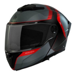 Slika Flip up kaciga MT Helmets Atom 2 SV Emalla, siva/crna/crvena