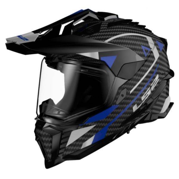 Slika Karbonska enduro kaciga za motor LS2 Explorer Adventure (MX701), crna/plava