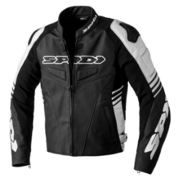 Slika Sportska kožna motoristička jakna Spidi Track Warrior, crna/bijela
