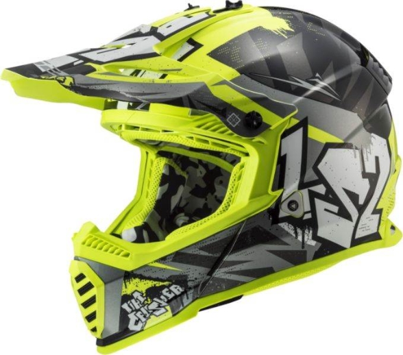 Slika Dječja motocross kaciga LS2 Fast EVO II Mini Crusher (MX437), crna/žuta