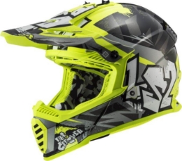 Slika Dječja motocross kaciga LS2 Fast EVO II Mini Crusher (MX437), crna/žuta