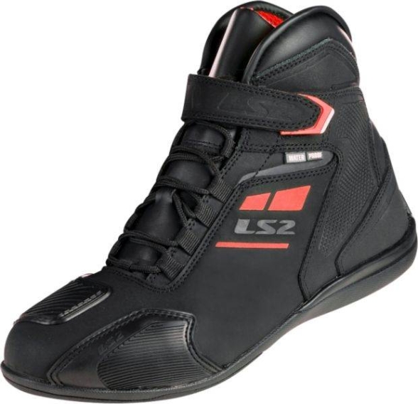 Slika Ženske vodootporne motorističke cipele LS2 Garra, crne/crvene