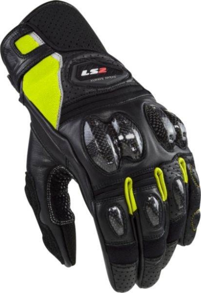 Slika Kratke sportske rukavice za motor LS2 Spark II Leather, crne/žute