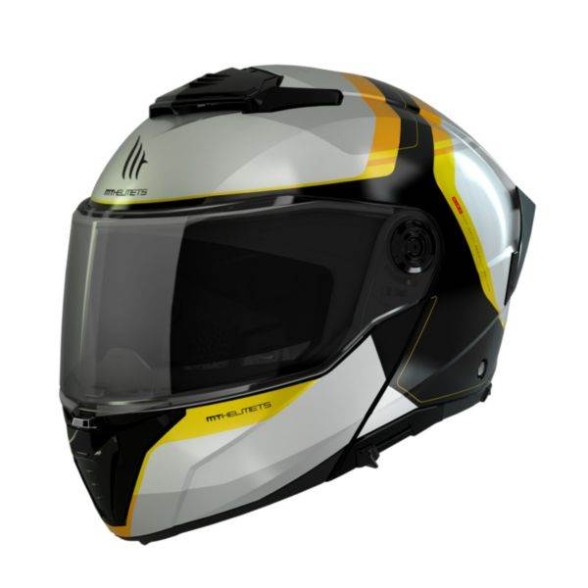 Slika Flip up kaciga MT Helmets Atom 2 SV Emalla, bijela/crna/žuta