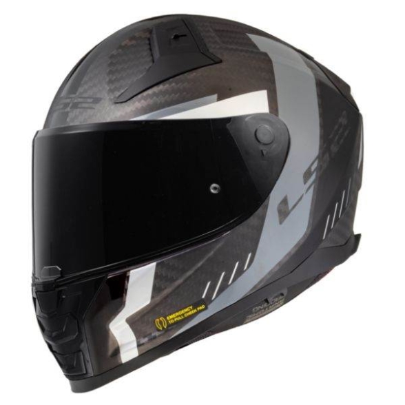 Slika Karbonska kaciga za motor LS2 Vector II Grid (FF811), crna/siva