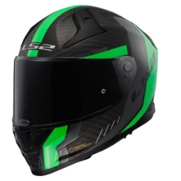 Slika Karbonska kaciga za motor LS2 Vector II Grid (FF811), crna/zelena