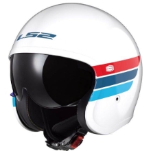 Slika Retro jet čelada za skuter LS2 Spitfire II Retro (OF599), bela/modra/rdeča