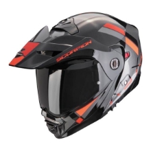Slika Enduro preklopna motoristična čelada Scorpion ADX-2 Galane, srebrna/rdeča