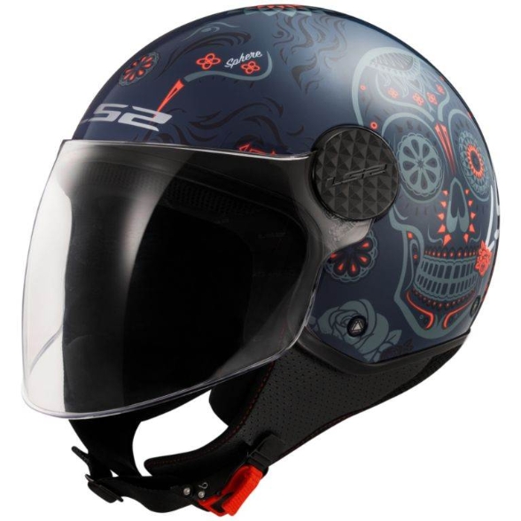 Slika Jet kaciga za skuter LS2 Sphere LUX II Maxca (OF558), kobalt/narančasta