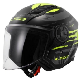 Slika Jet kaciga za skuter LS2 Airflow II Brush (OF616), crna/žuta
