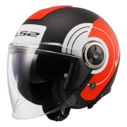 Slika Jet kaciga za skuter LS2 Classy Disko (OF620), crna/bijela/crvena