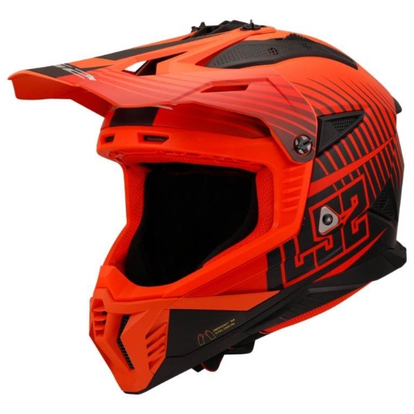 Slika Motocross kaciga LS2 Fast EVO II Duck (MX708), narančasta/crvena