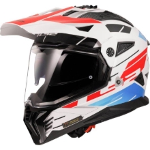 Slika Enduro čelada LS2 Pioneer II Namib (MX702), bela/modra/rdeča