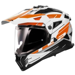 Slika Enduro kaciga za motor LS2 Pioneer II Namib (MX702), bijela/narančasta