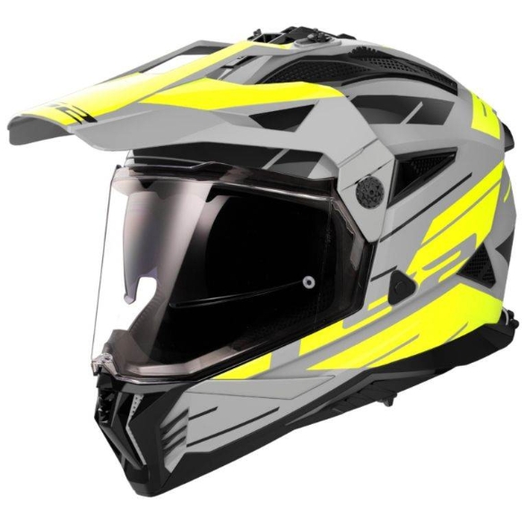Slika Enduro kaciga za motor LS2 Pioneer II Namib (MX702), siva/žuta