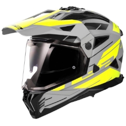 Slika Enduro kaciga za motor LS2 Pioneer II Namib (MX702), siva/žuta