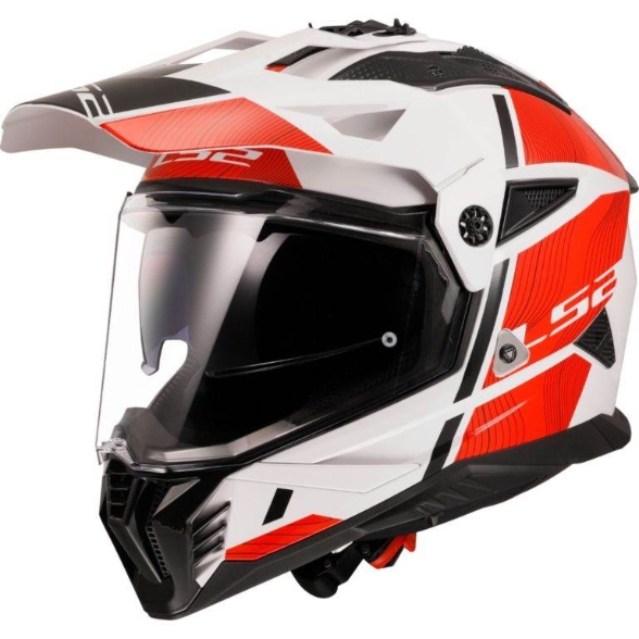 Slika Enduro kaciga za motor LS2 Pioneer II Hill (MX702), bijela/crvena