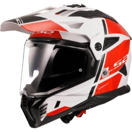 Slika Enduro kaciga za motor LS2 Pioneer II Hill (MX702), bijela/crvena