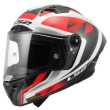 Slika Karbonska dirkaška integralna čelada LS2 Thunder GP Raute, bela/rdeča