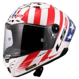 Slika Trkaća karbonska kaciga za motor LS2 Thunder GP Replica Baz (FF805), bijela/plava/crvena