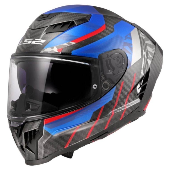 Slika Karbonska kaciga za motor LS2 Dragon Trax (FF807), plava/crvena