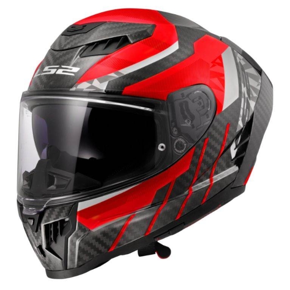 Slika Karbonska kaciga za motor LS2 Dragon Trax (FF807), crvena