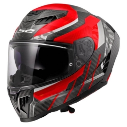 Slika Karbonska kaciga za motor LS2 Dragon Trax (FF807), crvena
