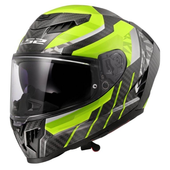 Slika Karbonska kaciga za motor LS2 Dragon Trax (FF807), žuta/crna