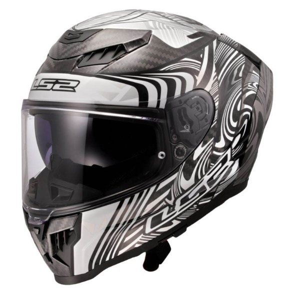 Slika Karbonska kaciga za motor LS2 Dragon Enthum (FF807), srebrna/bijela