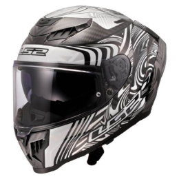 Slika Karbonska kaciga za motor LS2 Dragon Enthum (FF807), srebrna/bijela