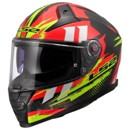 Slika Karbonska kaciga za motor LS2 Vector II Tantic (FF811), crvena/žuta